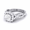Jewelove™ Rings J VS / Women's Band only 30-pointer Solitaire Halo Diamond Twisted Shank Engagement Ring for Women JL PT G 101