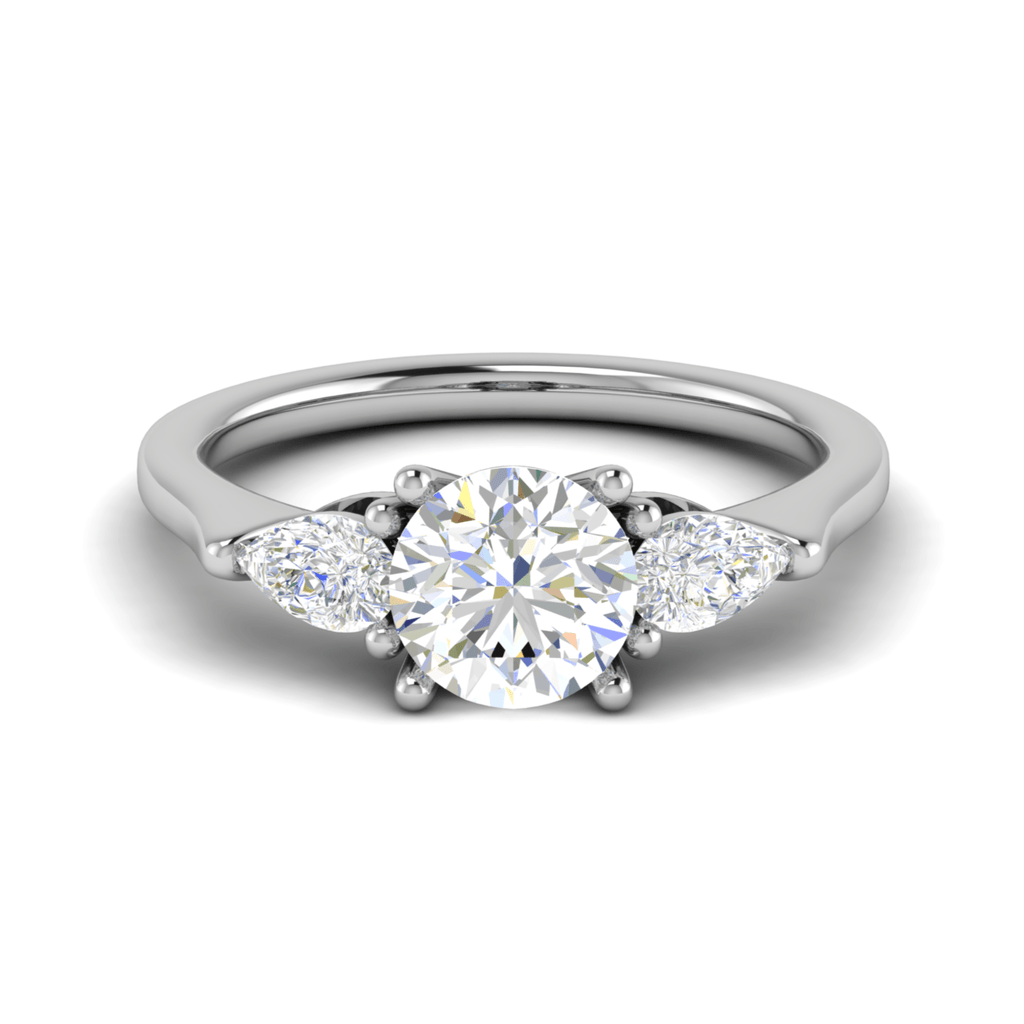 Jewelove™ Rings J VS / Women's Band only 30-Pointer Solitaire Pear Diamonds Accents Platinum Ring JL PT R3 RD 124-C