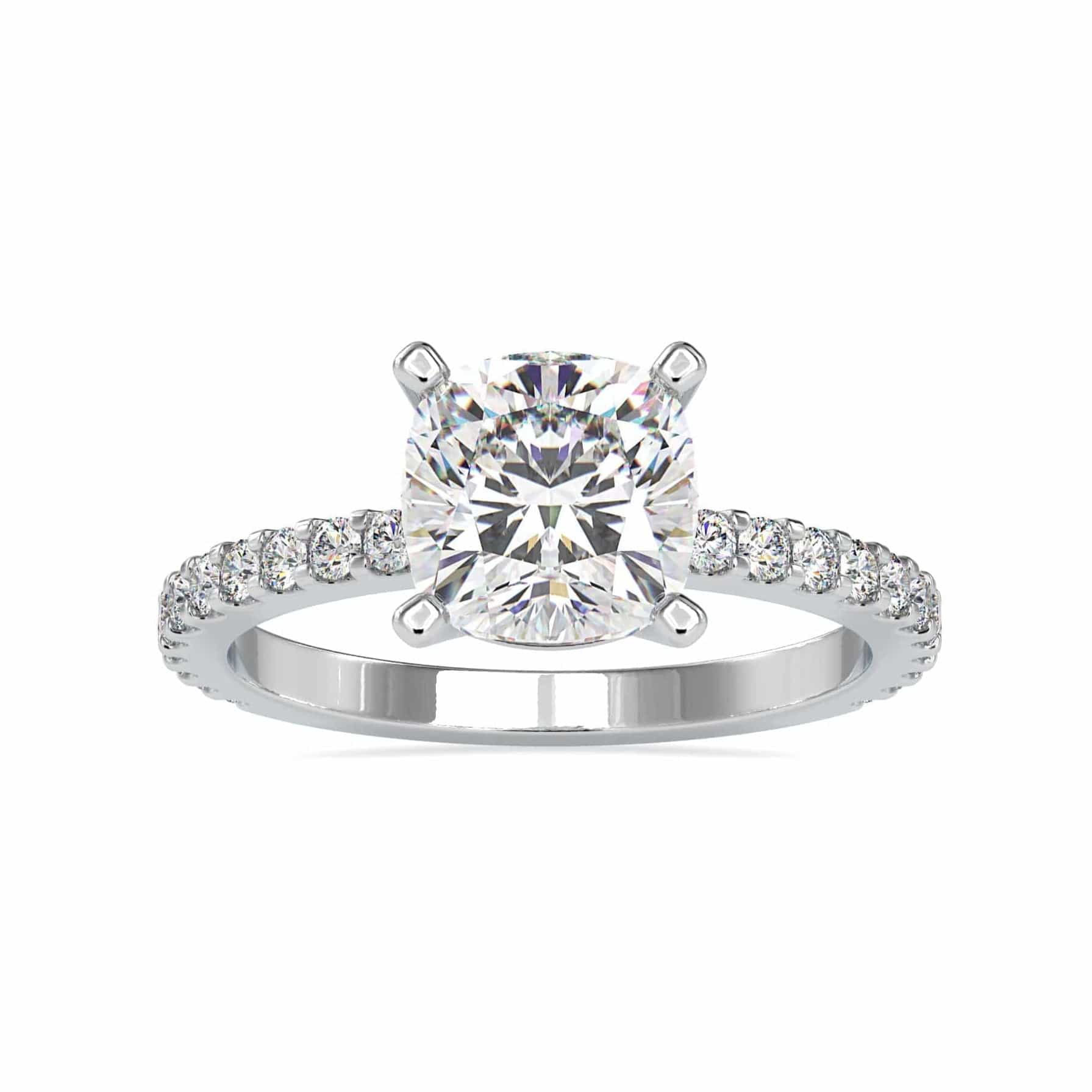 Jewelove™ Rings VS J / Women's Band only 30-Pointer Solitaire Platinum Diamond Shank Engagement Ring JL PT 0052