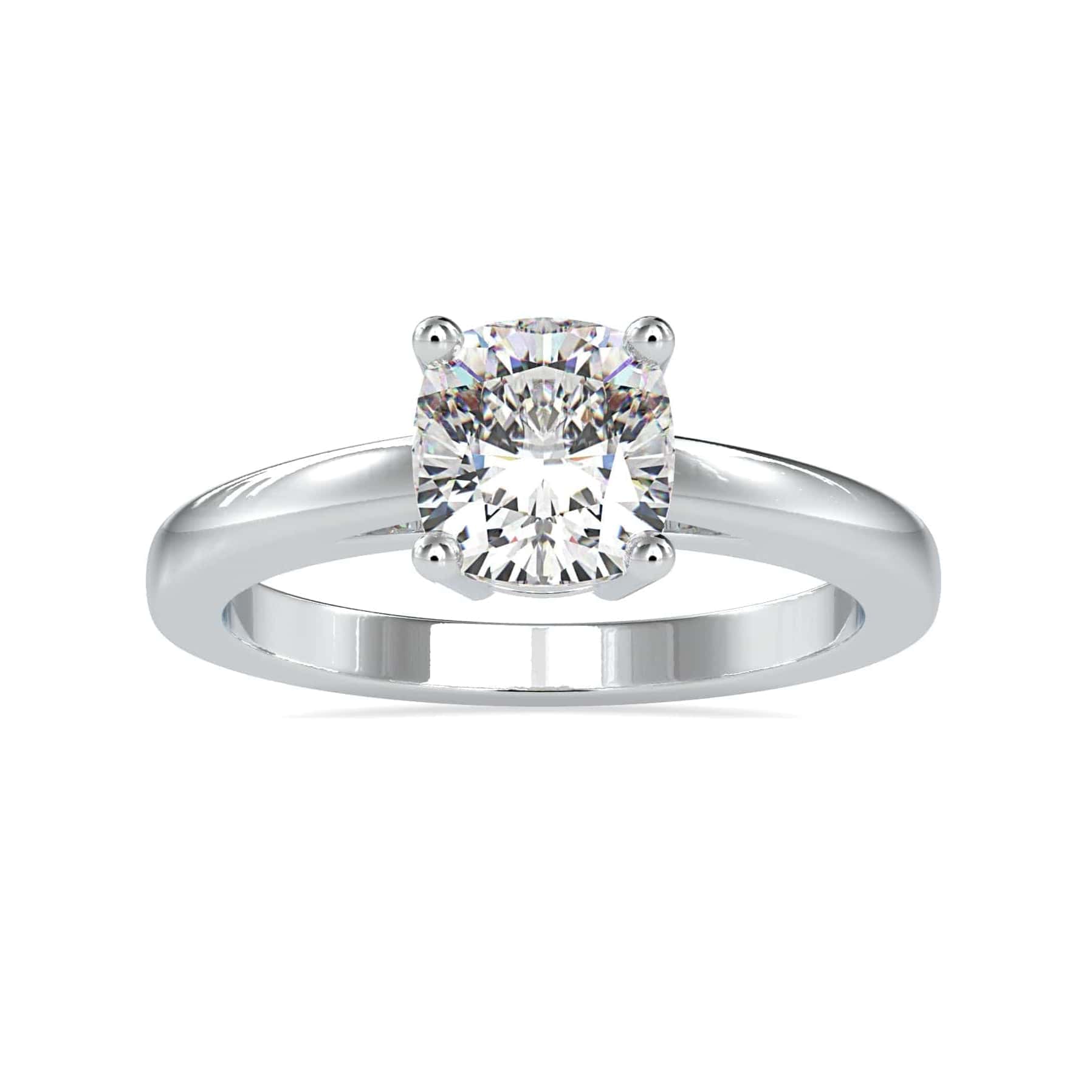 Jewelove™ Rings VS J / Women's Band only 30-Pointer Solitaire Platinum Diamond Shank Ring JL PT 0166