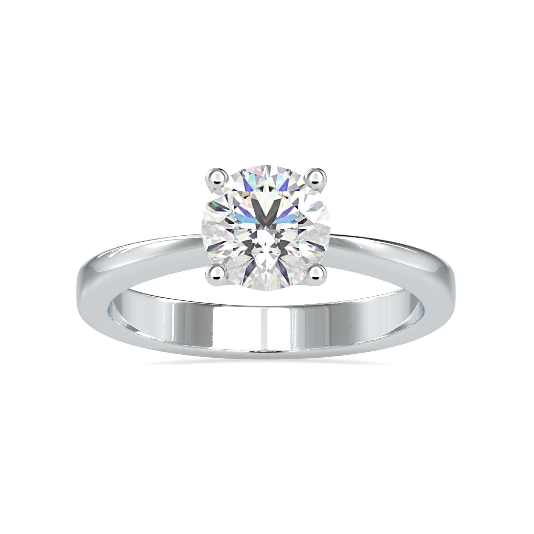 Jewelove™ Rings VS J / Women's Band only 30-Pointer Solitaire Platinum Engagement Ring JL PT 0142