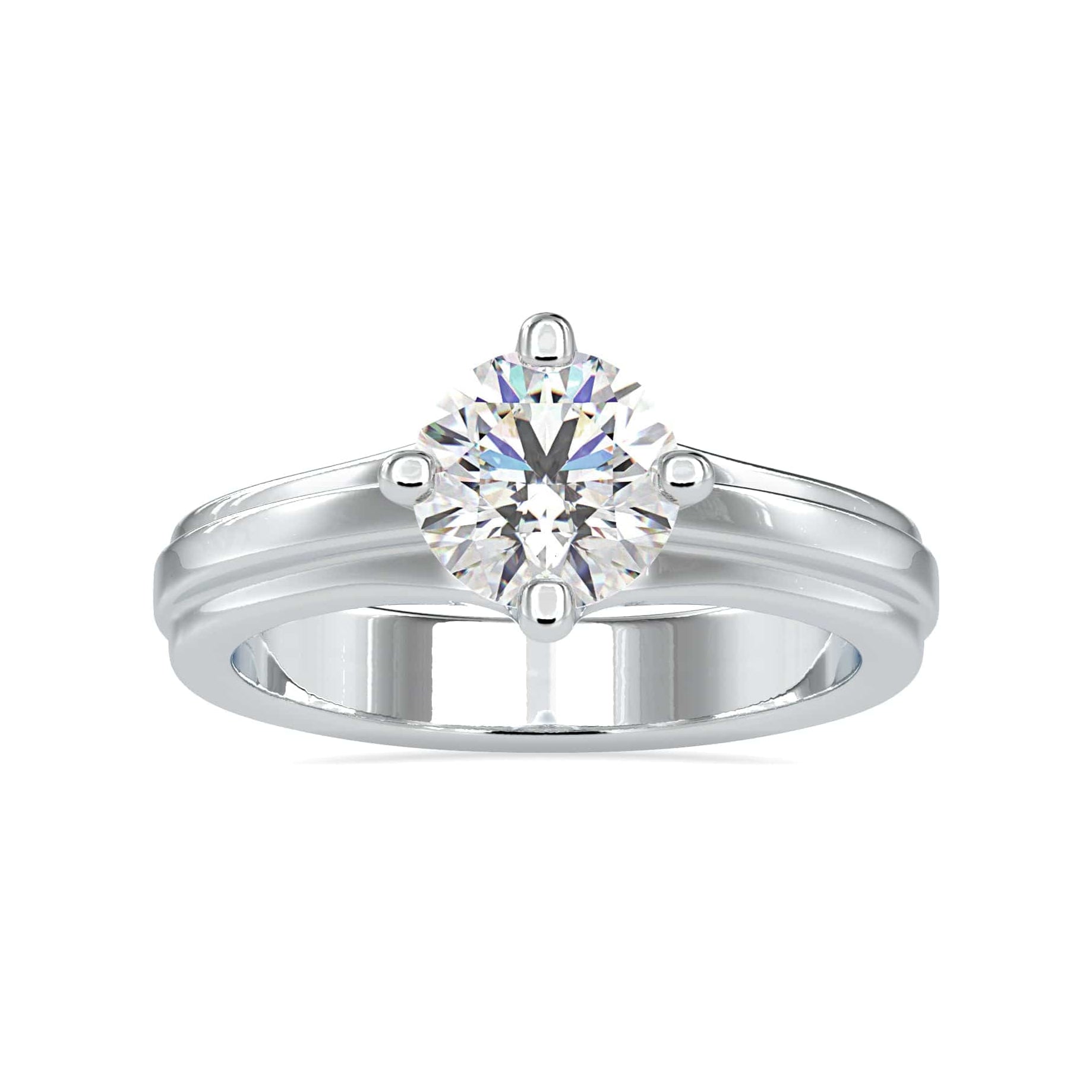 Jewelove™ Rings VS J / Women's Band only 30-Pointer Solitaire Platinum Engagement Ring JL PT 0145