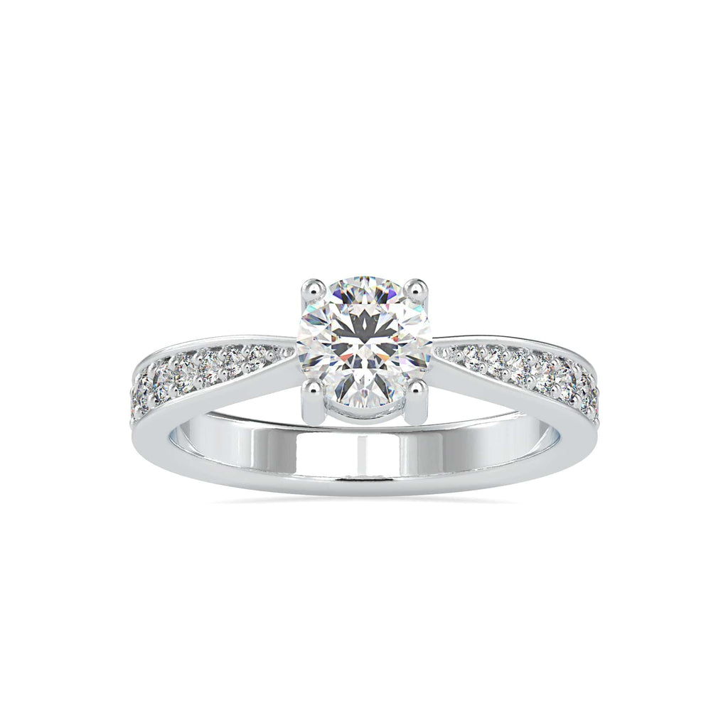 Jewelove™ Rings VS I / Women's Band only 30-Pointer Solitaire Platinum Shank Diamonds Ring JL PT 0168