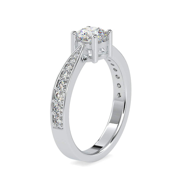 Jewelove™ Rings VS I / Women's Band only 30-Pointer Solitaire Platinum Shank Diamonds Ring JL PT 0168