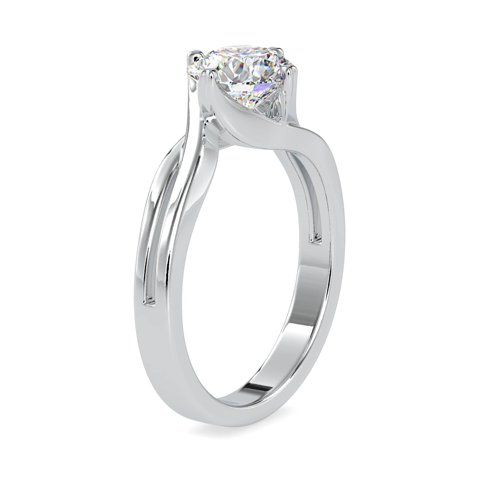 30 Pointer 30-Pointer Solitaire Platinum Twisted Shank Ring JL PT 0178 – Jewelove™