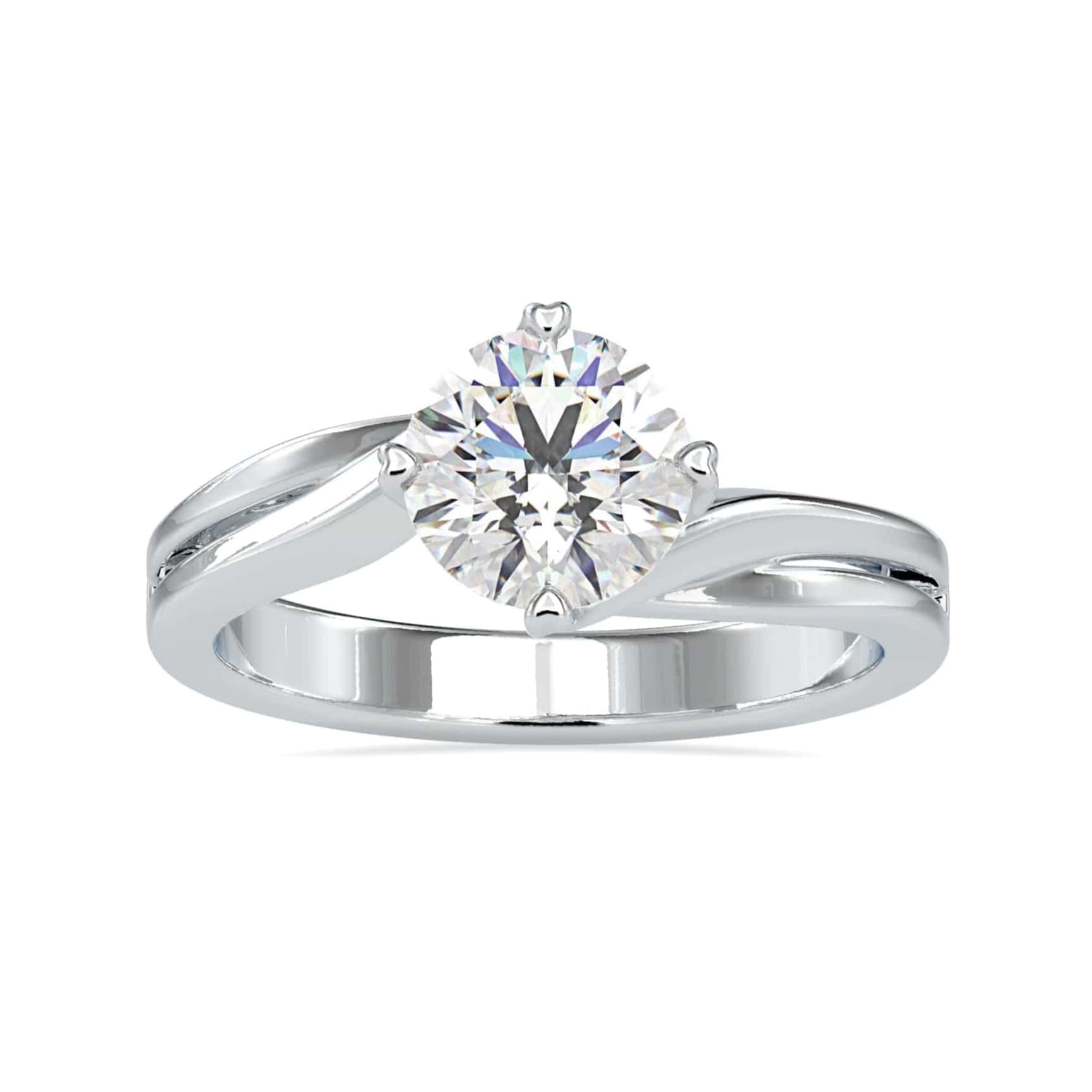 Jewelove™ Rings VS J / Women's Band only 30-Pointer Solitaire Platinum Twisted Shank Ring JL PT 0178