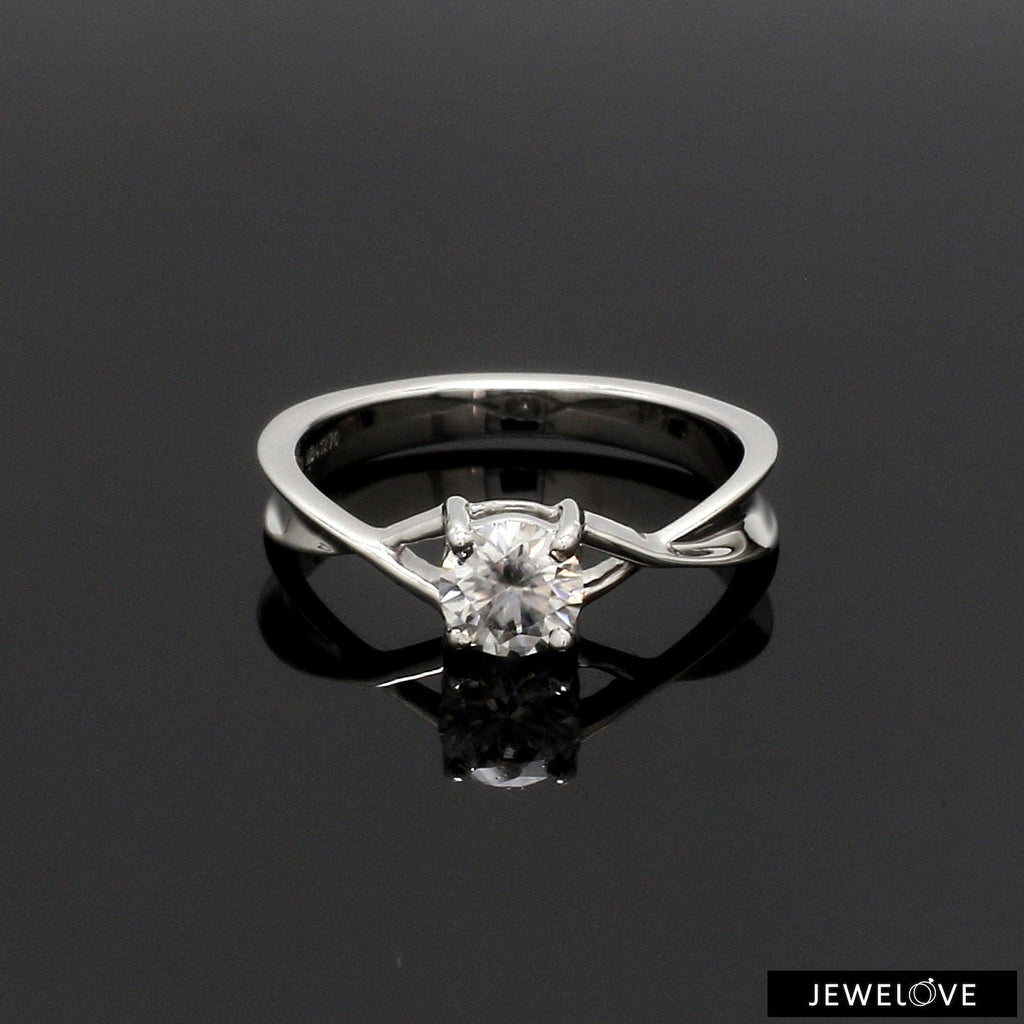 Jewelove™ Rings Women's Band only / VS J 30-Pointer Solitaire Platinum Twisted Shank Solitaire Engagement Ring JL PT 1351