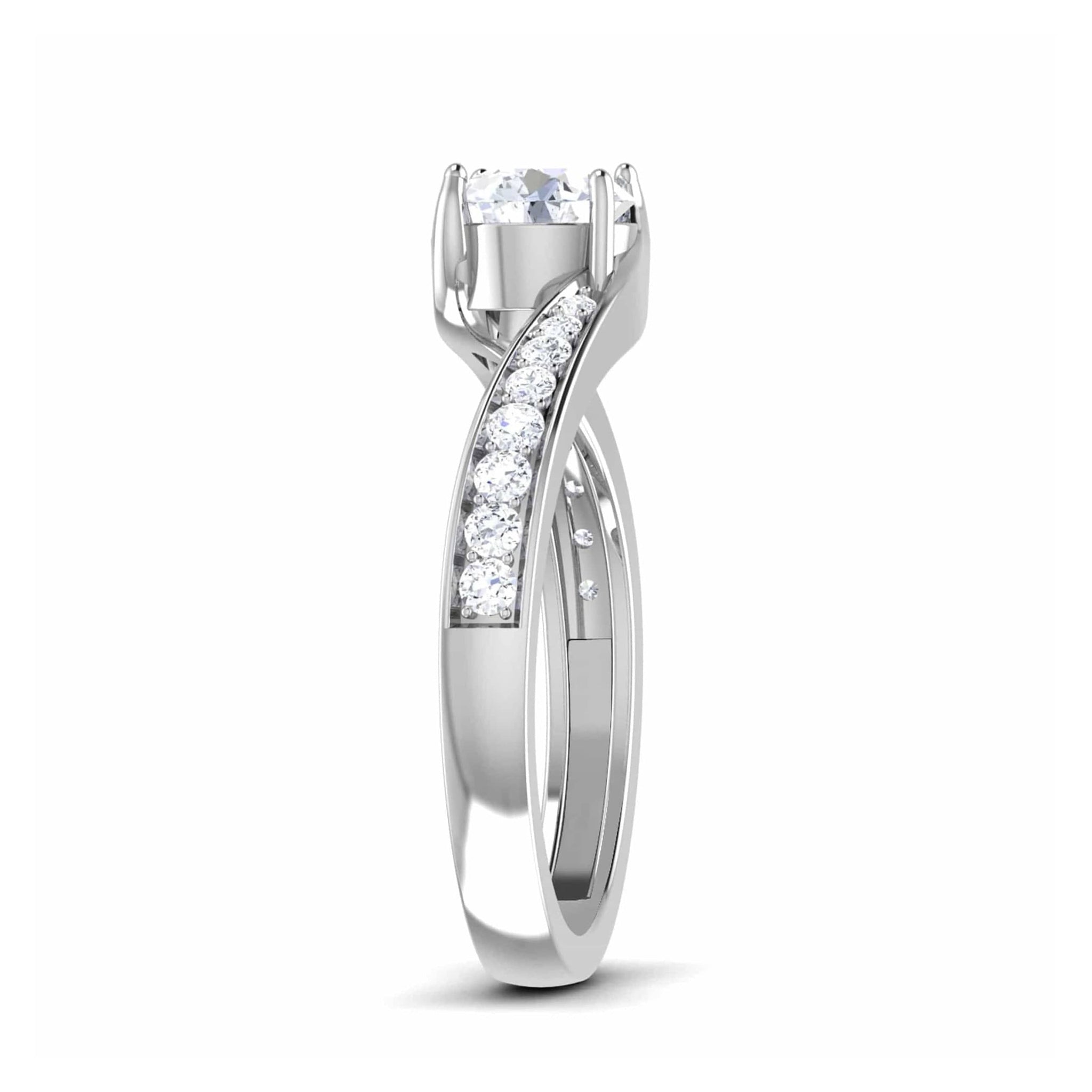 Jewelove™ Rings VS J / Women's Band only 30-Pointer Solitaire Shank Diamond Platinum Ring JL PT RP RD 176