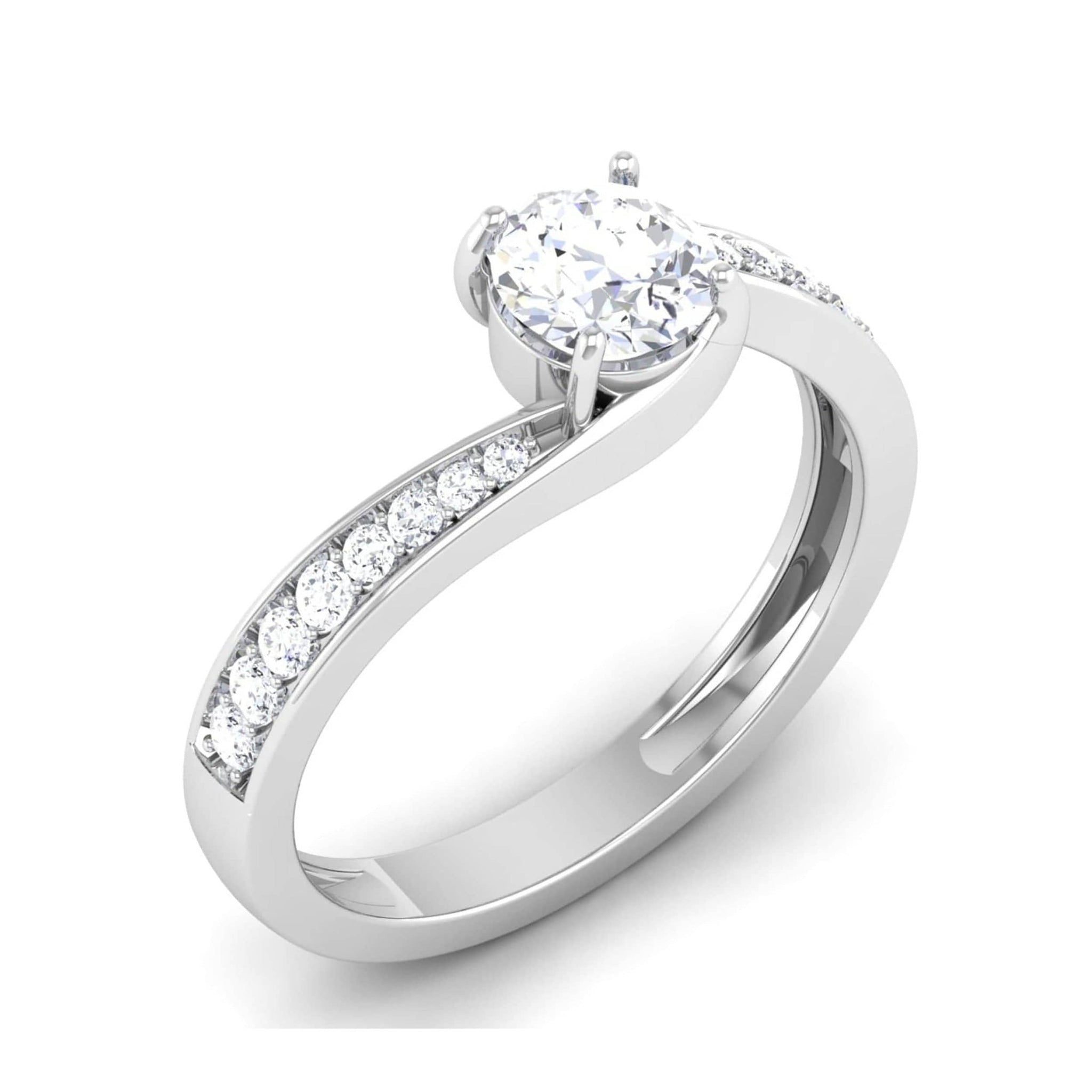 Jewelove™ Rings VS J / Women's Band only 30-Pointer Solitaire Shank Diamond Platinum Ring JL PT RP RD 176