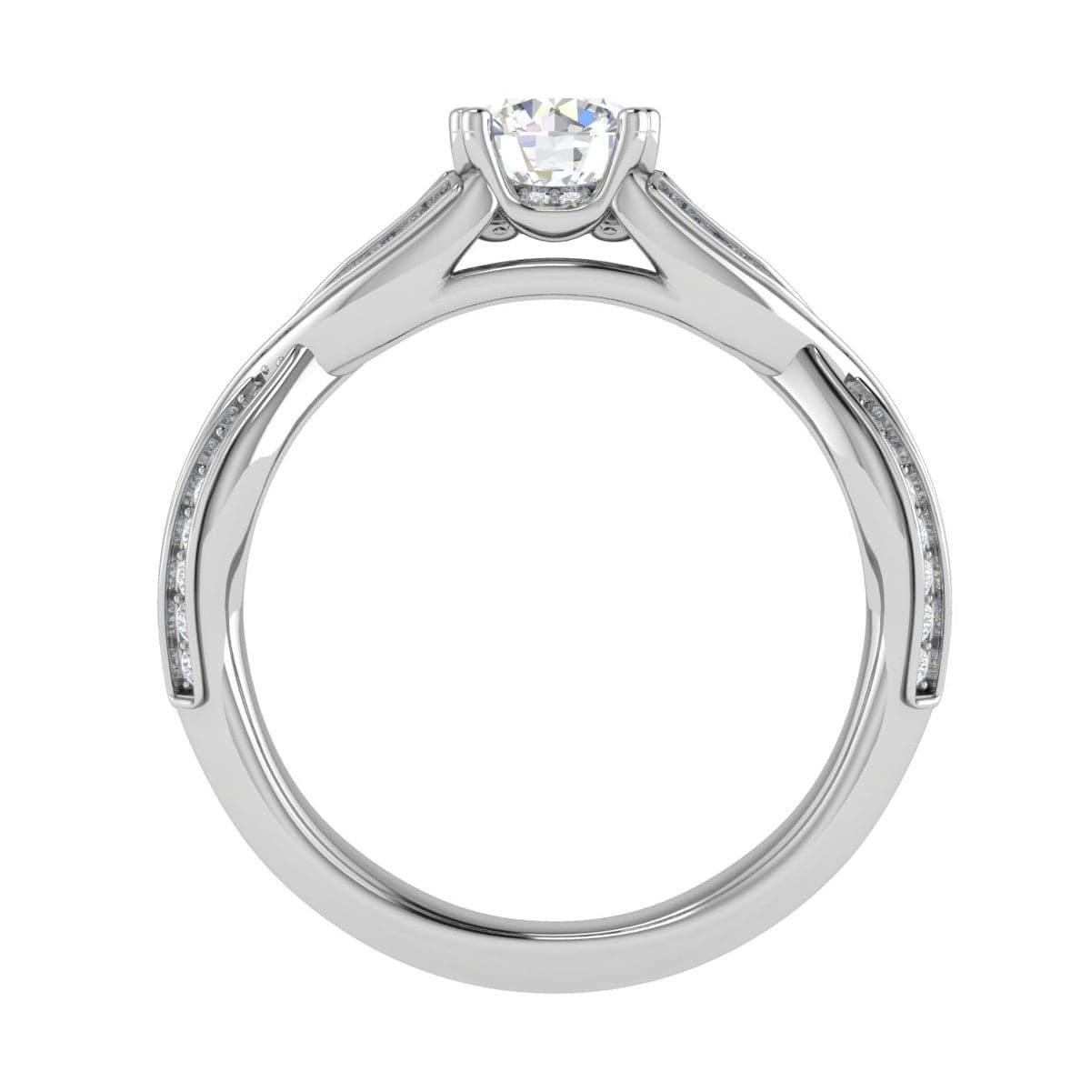 Jewelove™ Rings VS J / Women's Band only 30-Solitaire Diamond Twisted Shank Platinum Ring JL PT RP RD 148