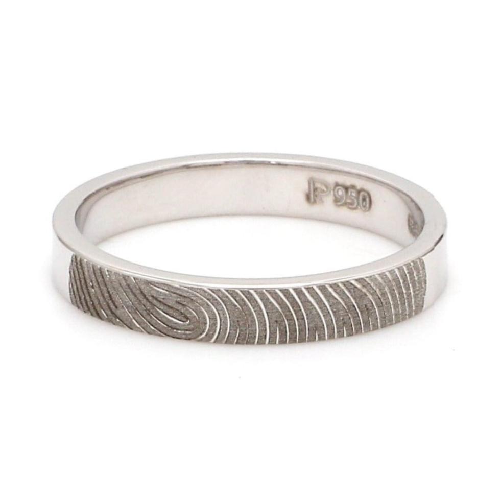 Jewelove™ Rings 3mm Customised Fingerprint Platinum Rings JL PT 270 - 3mm