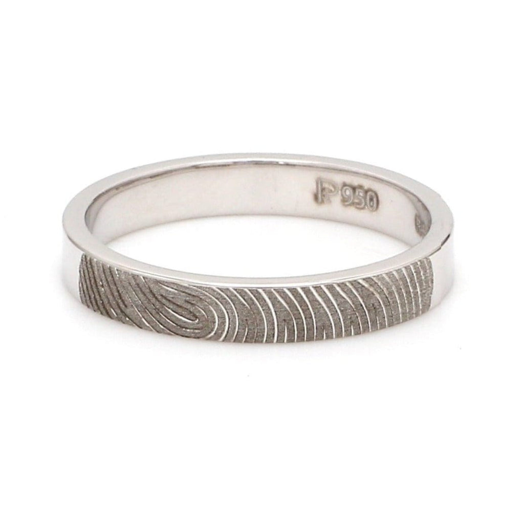 Jewelove™ Rings 3mm Customised Fingerprint Platinum Rings JL PT 270 - 3mm
