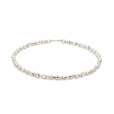 3mm Japanese Platinum Bangle with Diamond Cut Balls JL PTB 618