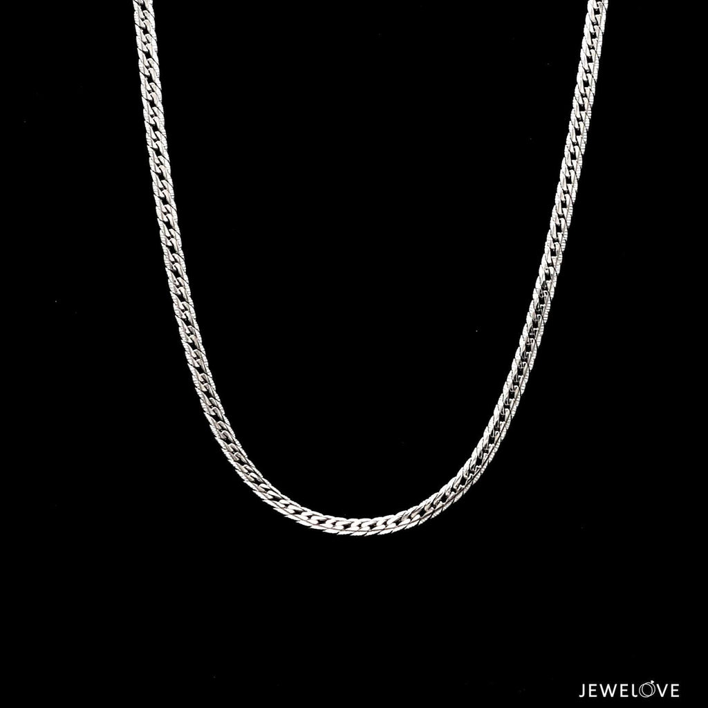 Jewelove™ Chains 22 inch 3mm Japanese Platinum Designer Cuban Chain for Men JL PT CH 1256