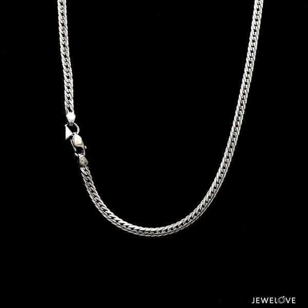 Jewelove™ Chains 22 inch 3mm Japanese Platinum Designer Cuban Chain for Men JL PT CH 1256