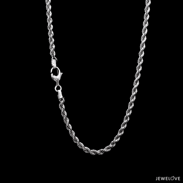 Jewelove™ Chains 3mm Japanese Platinum Rope Chain for Men JL PT CH 903-B