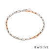 Jewelove™ Bangles & Bracelets 3mm Japanese Platinum & Rose gold Bracelet JL PTB 1262