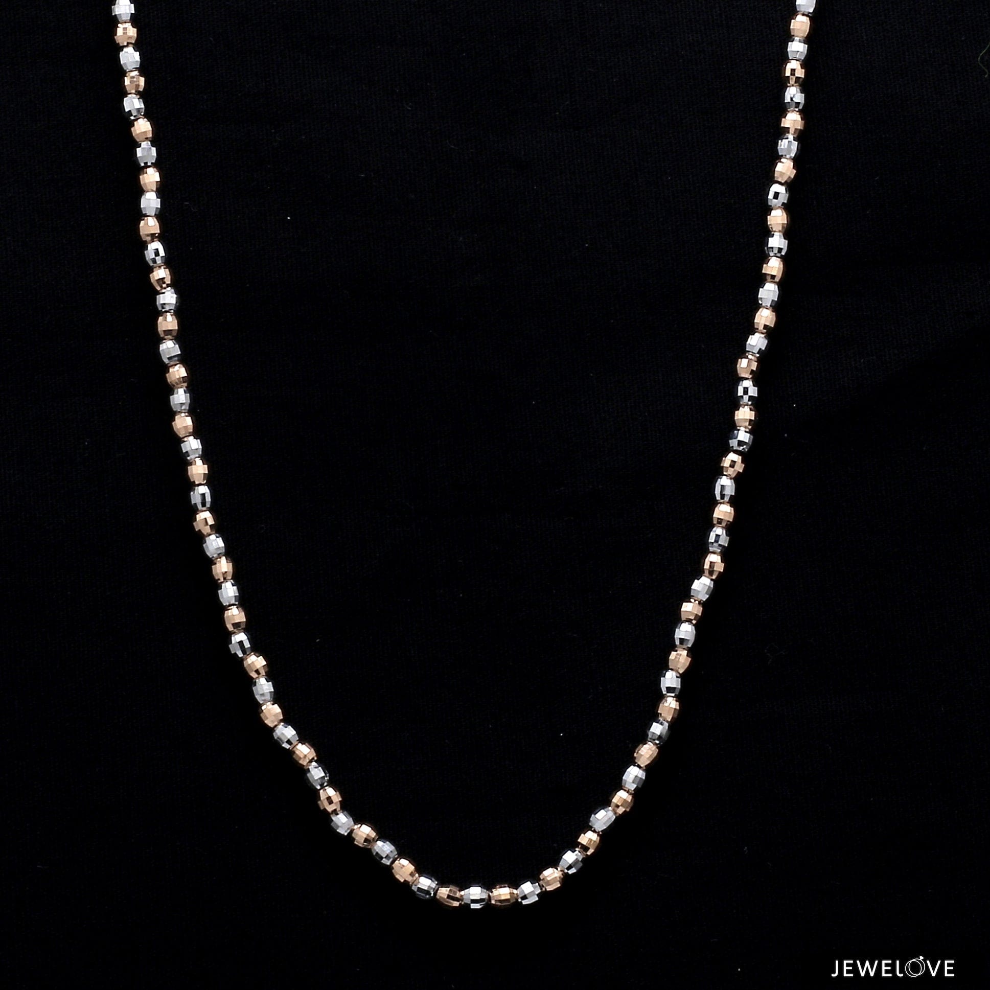 3mm Japanese Platinum Rose Gold Diamond Cut Ball Chain JL PT CH 1063