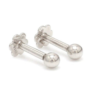 3mm Platinum Ball Earrings Studs JL PT E 182 - Main Image