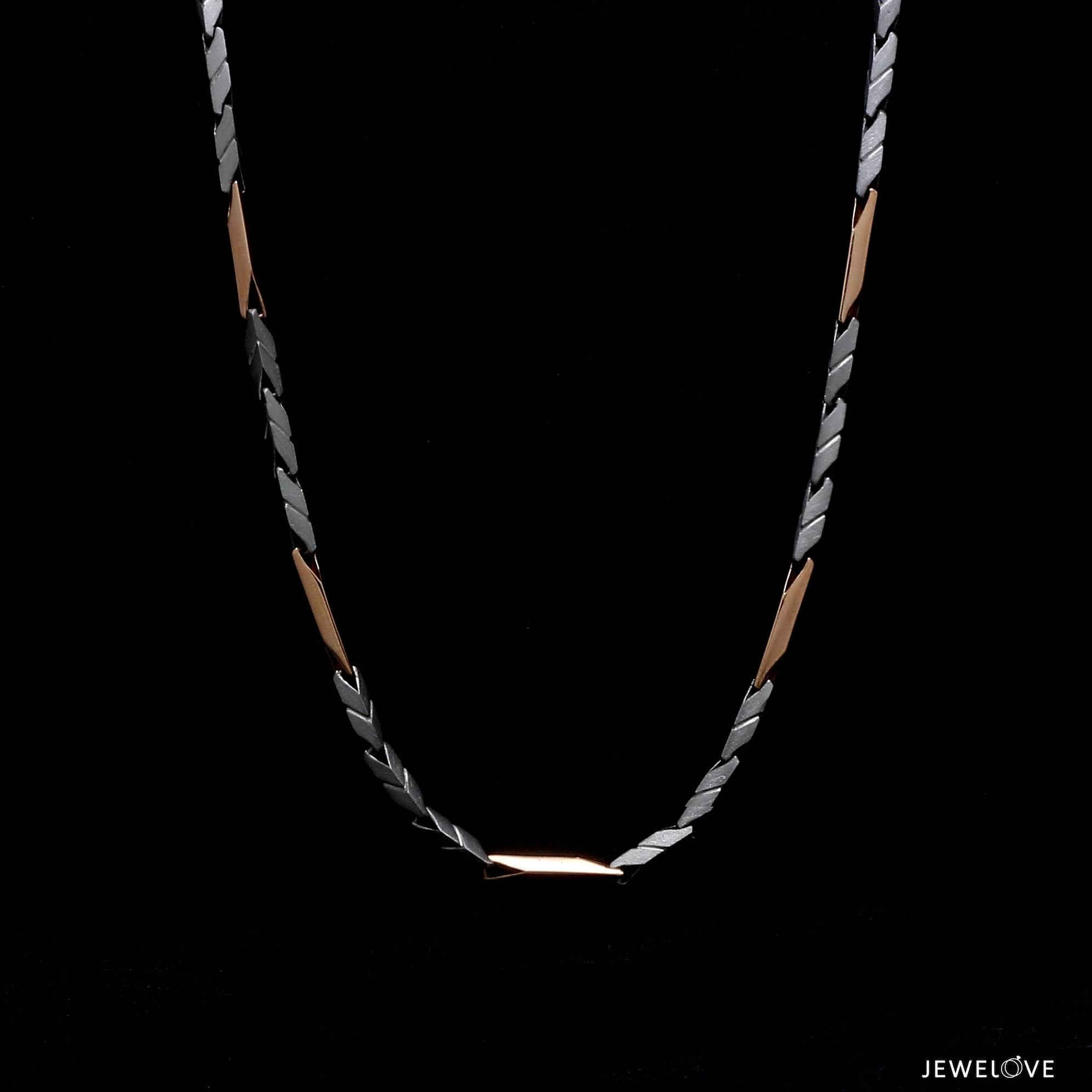 Jewelove™ Chains 3mm Platinum Rose Gold Links Chain for Men JL PT CH 1406