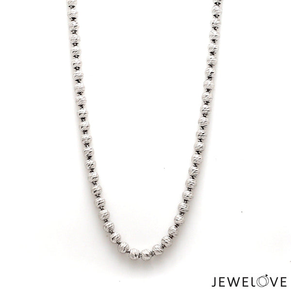 Jewelove™ Chains 20 inches 4.25mm  Diamond Cut Balls Japanese Platinum Chain for Men JL PT CH 1242