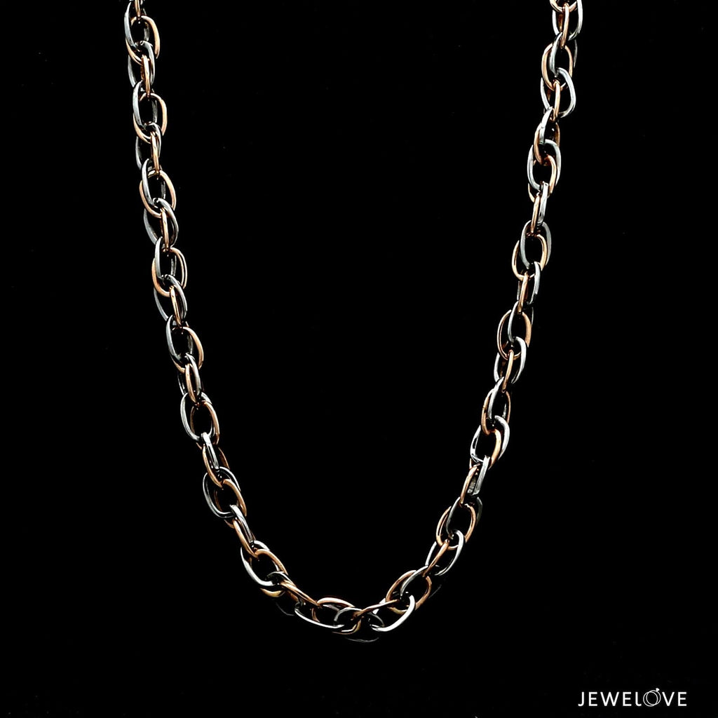 Jewelove™ Chains 4.25mm Platinum & Rose Gold Chain for Men JL PT CH 1273