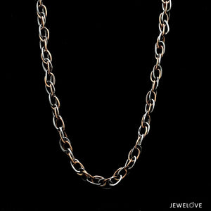 Platinum Rose Gold Double Links Chain for Men JL PT CH 1273