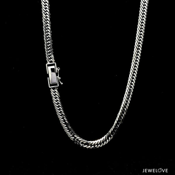 Jewelove™ Chains 26 inches 4.3mm Japanese Platinum Cuban Chain for Men JL PT CH 1005-A