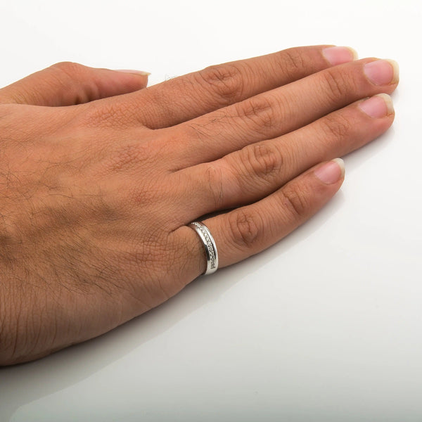 Jewelove™ Rings 4.5mm Broad Half Eternity Ring with Diamonds in Platinum JL PT 435