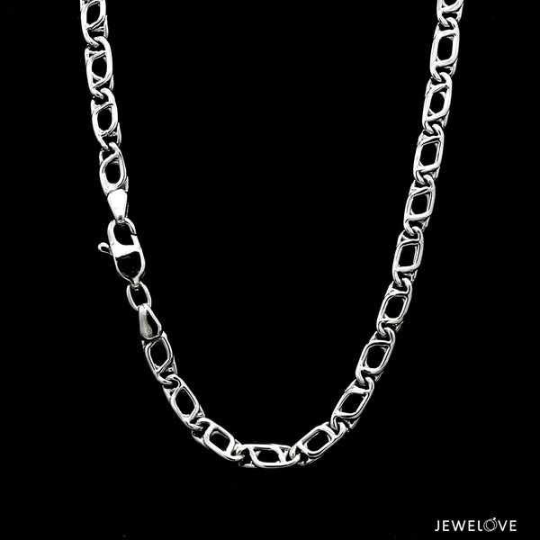 Jewelove™ Chains 4.5mm Designer Linked Platinum Chain for Men JL PT CH 1277