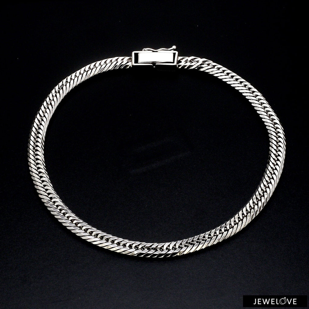 Jewelove™ Bangles & Bracelets 4.5mm Japanese Platinum Bracelet for Men JL PTB 1176