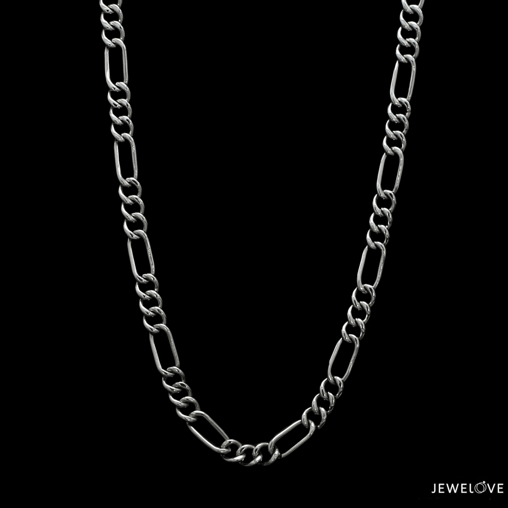 Jewelove™ Chains 4.75mm Linked Figaro Platinum Chain for Men JL PT CH 717-A