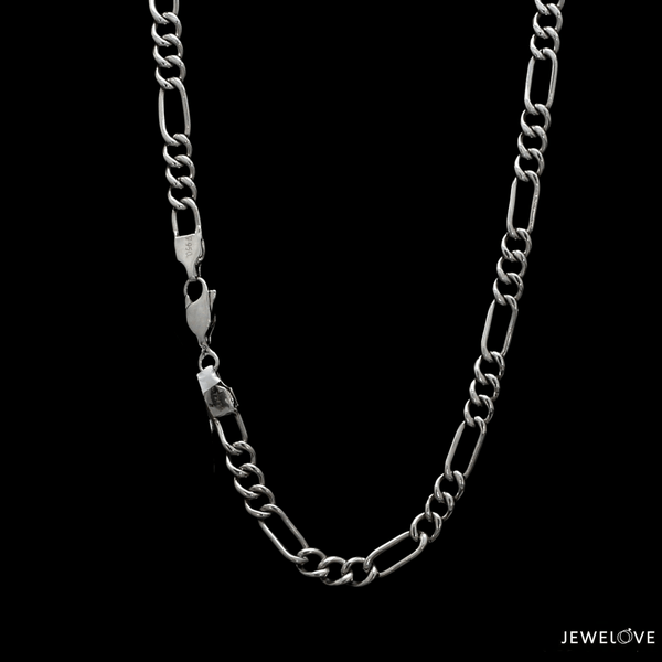Jewelove™ Chains 4.75mm Linked Figaro Platinum Chain for Men JL PT CH 717-A