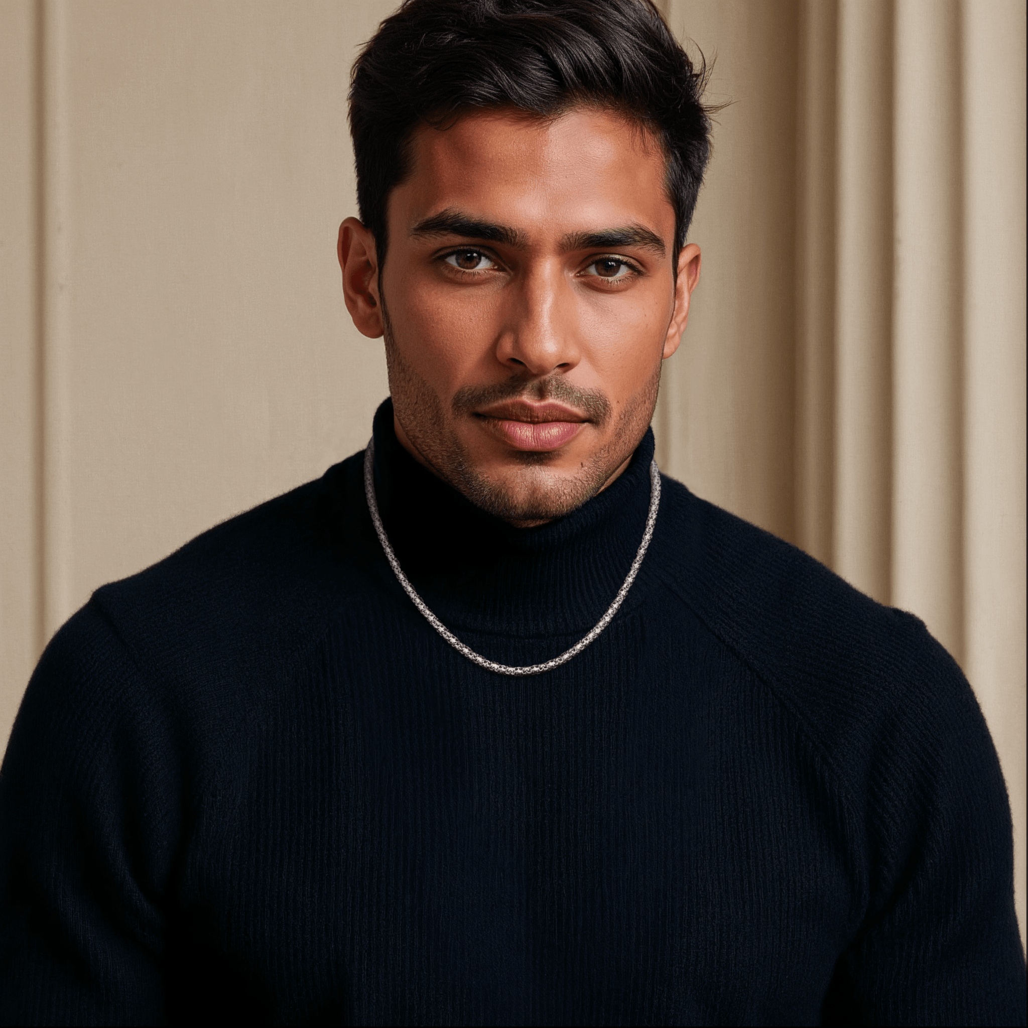 Jewelove™ Chains 4mm Designer Japanese Star Links Platinum Unisex Chain JL PT CH 1113