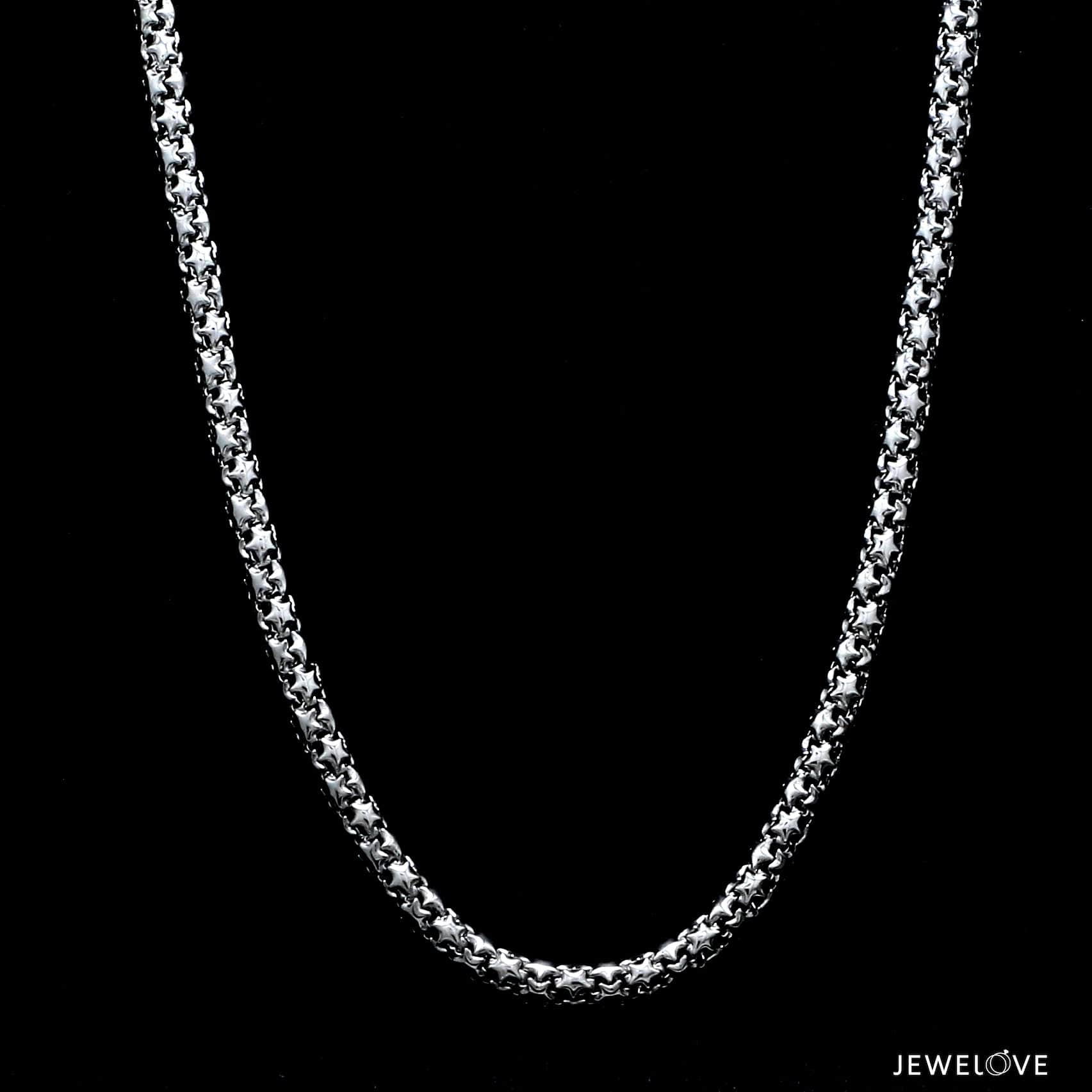 Jewelove™ Chains 4mm Designer Japanese Star Links Platinum Unisex Chain JL PT CH 1113