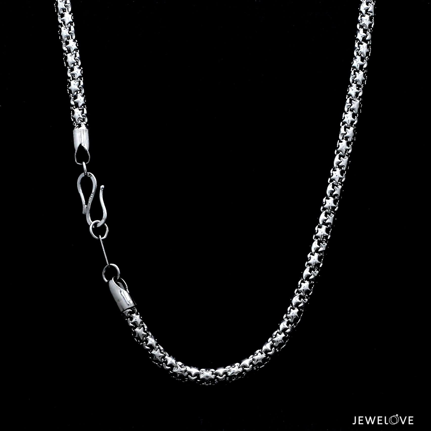 Jewelove™ Chains 4mm Designer Japanese Star Links Platinum Unisex Chain JL PT CH 1113