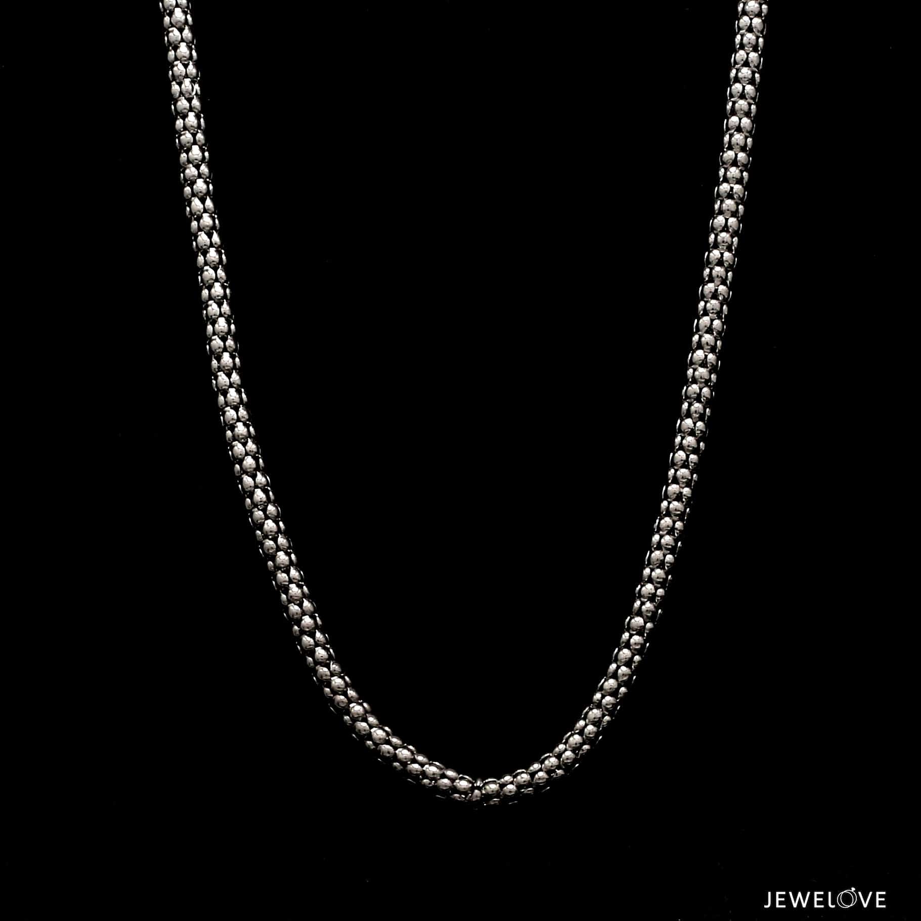 Jewelove™ Chains 4mm Japanese PopCorn Platinum Chain for Men JL PT CH 1004-B