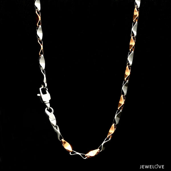 Jewelove™ Chains 4mm Platinum Rose Gold Chain Men JL PT CH 1270