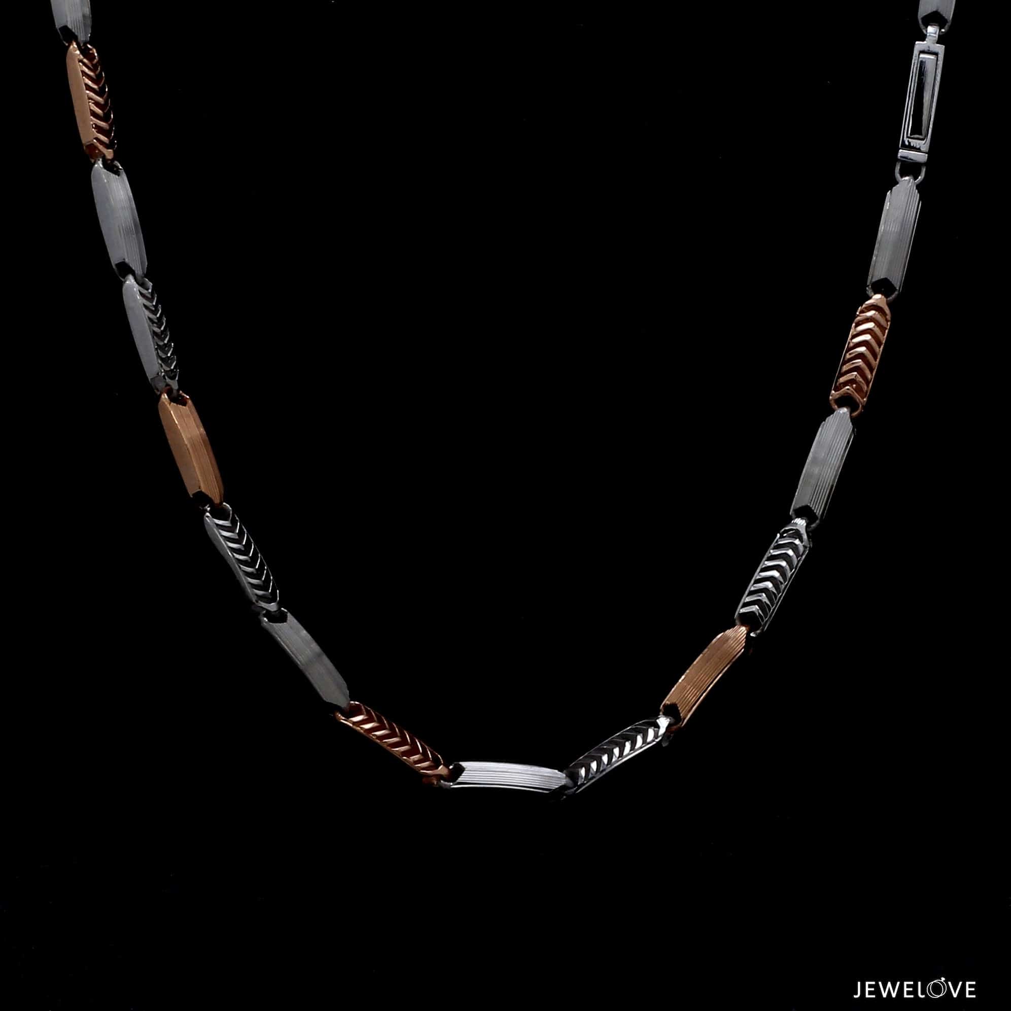 Jewelove™ Chains 4mm Platinum Rose Gold Links Chain for Men JL PT CH 1404