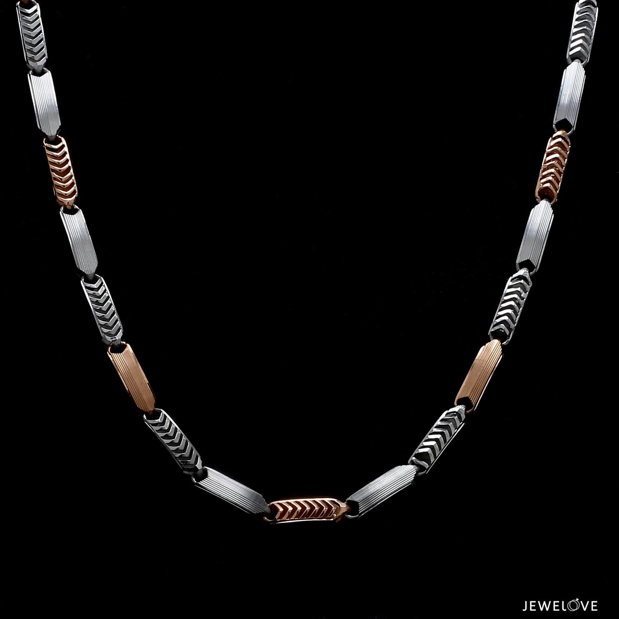 Jewelove™ Chains 4mm Platinum Rose Gold Links Chain for Men JL PT CH 1404