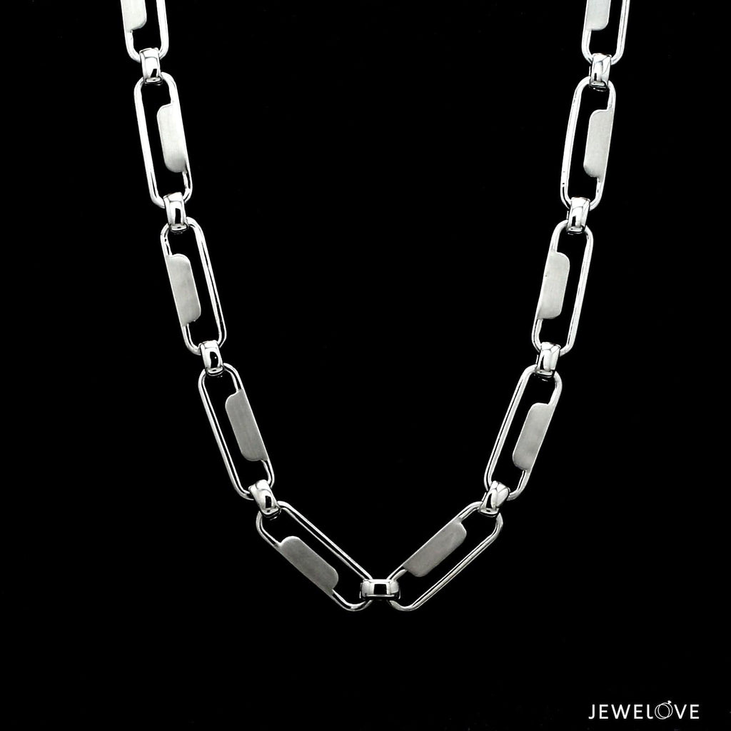 Jewelove™ Chains 5.25mm Designer Linked Platinum Chain for Men JL PT CH 1278