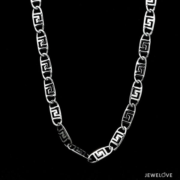 Jewelove™ Chains 5.25mm Designer Linked Platinum Chain for Men JL PT CH 1282