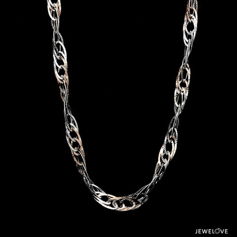 5.5mm Platinum & Rose Gold Chain for Women JL PT CH 1337