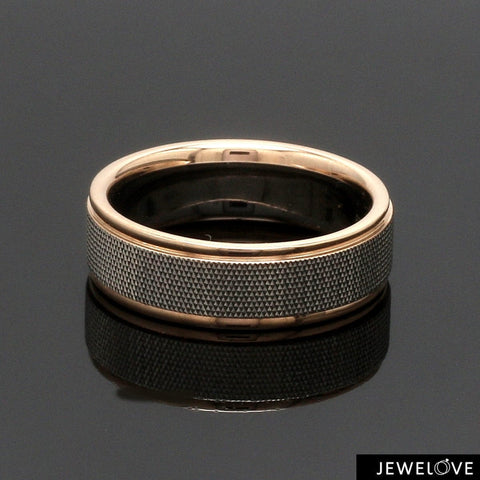 5.5mm Unisex Platinum Rose Gold Rings JL PT 1121-B