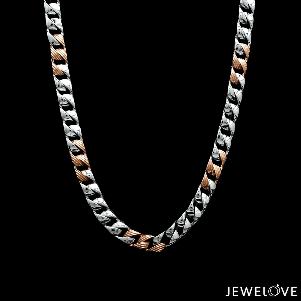 Jewelove™ Chains 5.75mm Designer Platinum + Rose Gold Chain for Men JL PT CH 1001