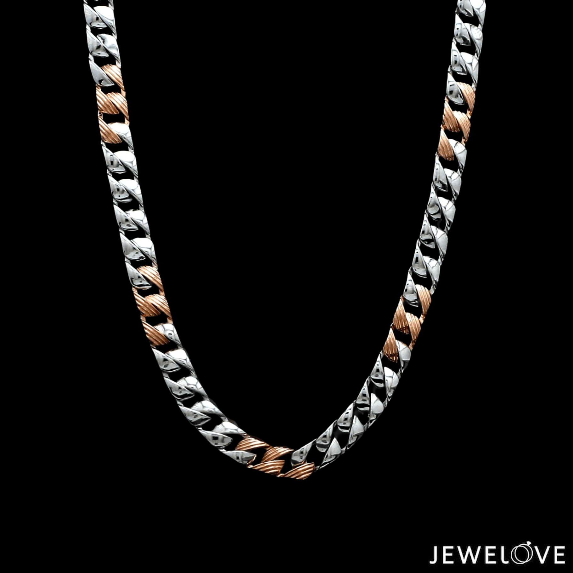 Designer Platinum Rose Gold Chain for Men JL PT CH 1001