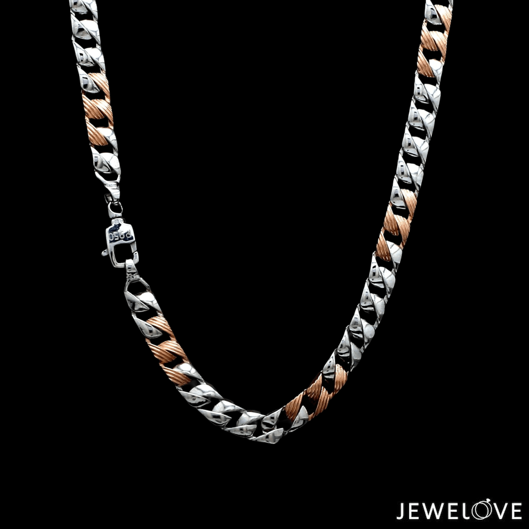 Designer Platinum Rose Gold Chain for Men JL PT CH 1001