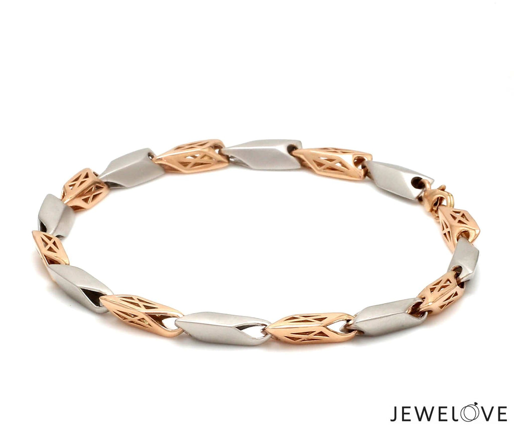 Jewelove™ Bangles & Bracelets 5.75mm Platinum & Rose Gold Bracelet for Men JL PTB 1217