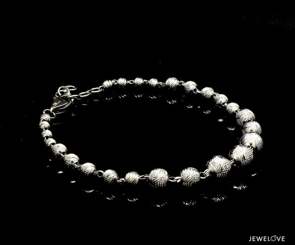 Jewelove™ Bangles & Bracelets 5.9mm Platinum Bracelet with Shine Diamond Cut Balls JL PTB 1205