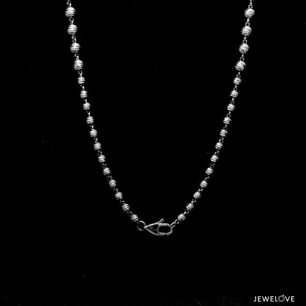Jewelove™ Chains 18 inches 5.9mm Platinum Shine Diamond Cut Balls Chain for Men JL PT CH 1253